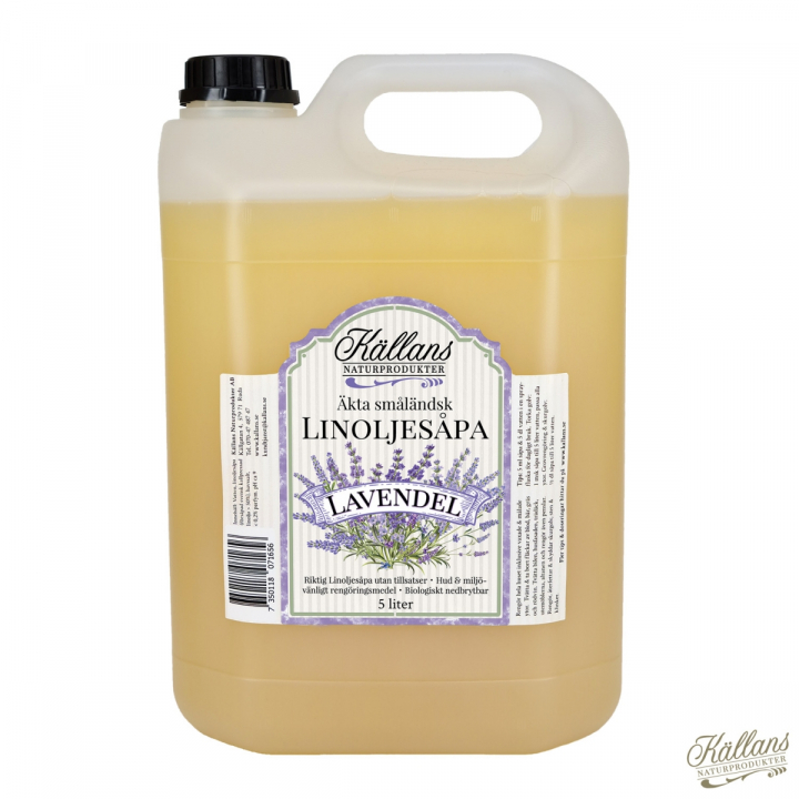 LINSEED SOAP LAVENDER, 5L, KÄLLANS NATURAL PRODUCTS in the group MORE SUSTAINABLE EVERYDAY LIFE / SUSTAINABLE HOUSEHOLD at Carlshaga Design AB (70-2030)