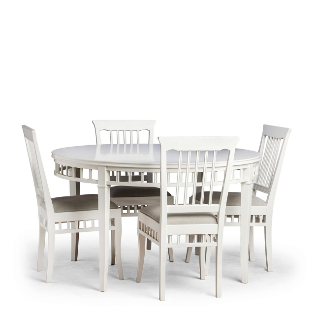DINING SET ELIN WHITE 4 CHAIRS CARLSHAGA