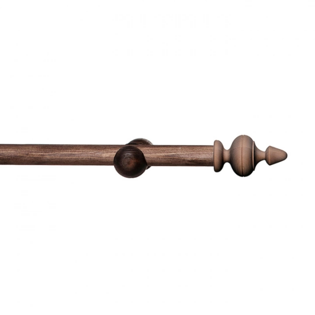 CURTAIN ROD ELNA TURN OF THE CENTURY STAINTED BROWN