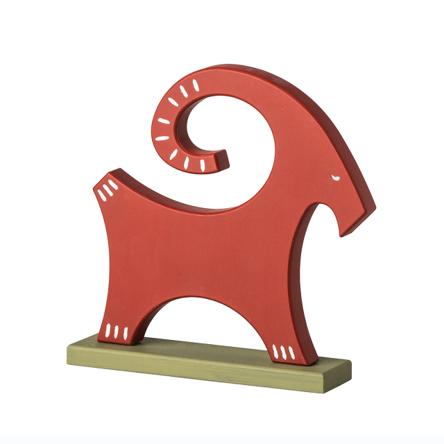 VINTAGE CHRISTMAS GOAT RED & GREEN