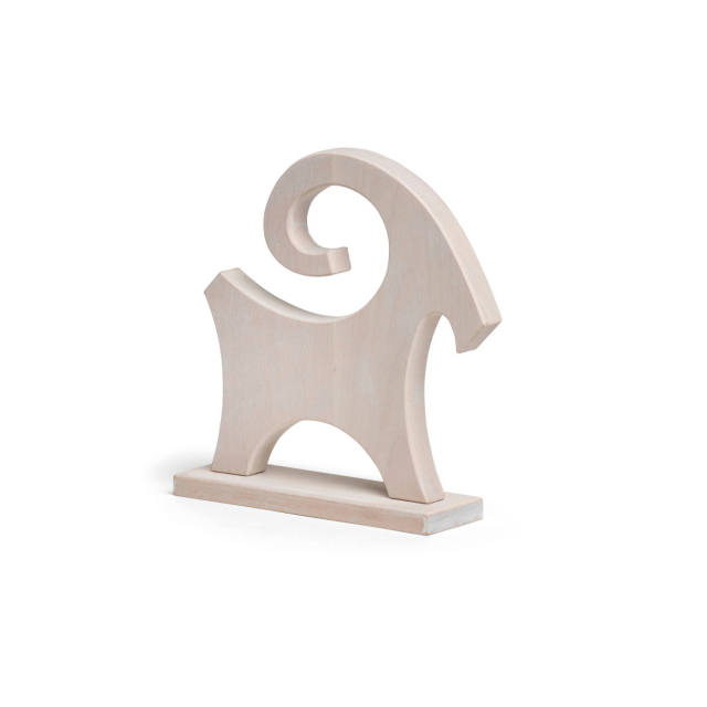 VINTAGE CHRISTMAS GOAT STAINED WHITE