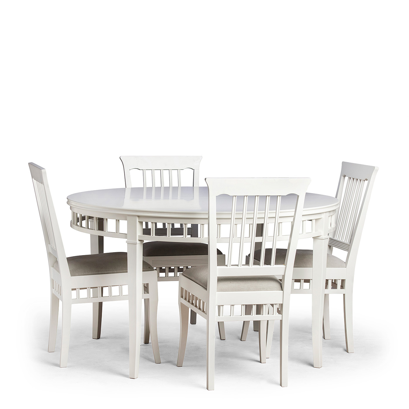 DINING SET ELIN WHITE 4 CHAIRS CARLSHAGA