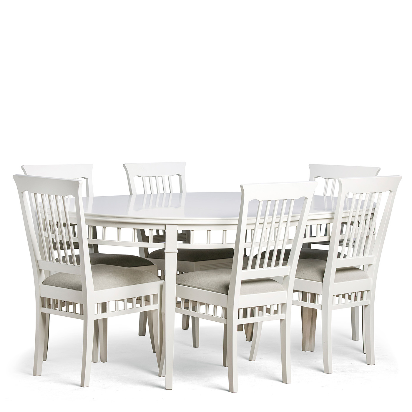 DINING SET ELIN WHITE 6 CHAIRS CARLSHAGA