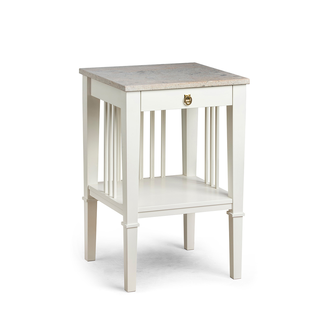 BEDSIDE TABLE ALMA LIMESTONE CARLSHAGA
