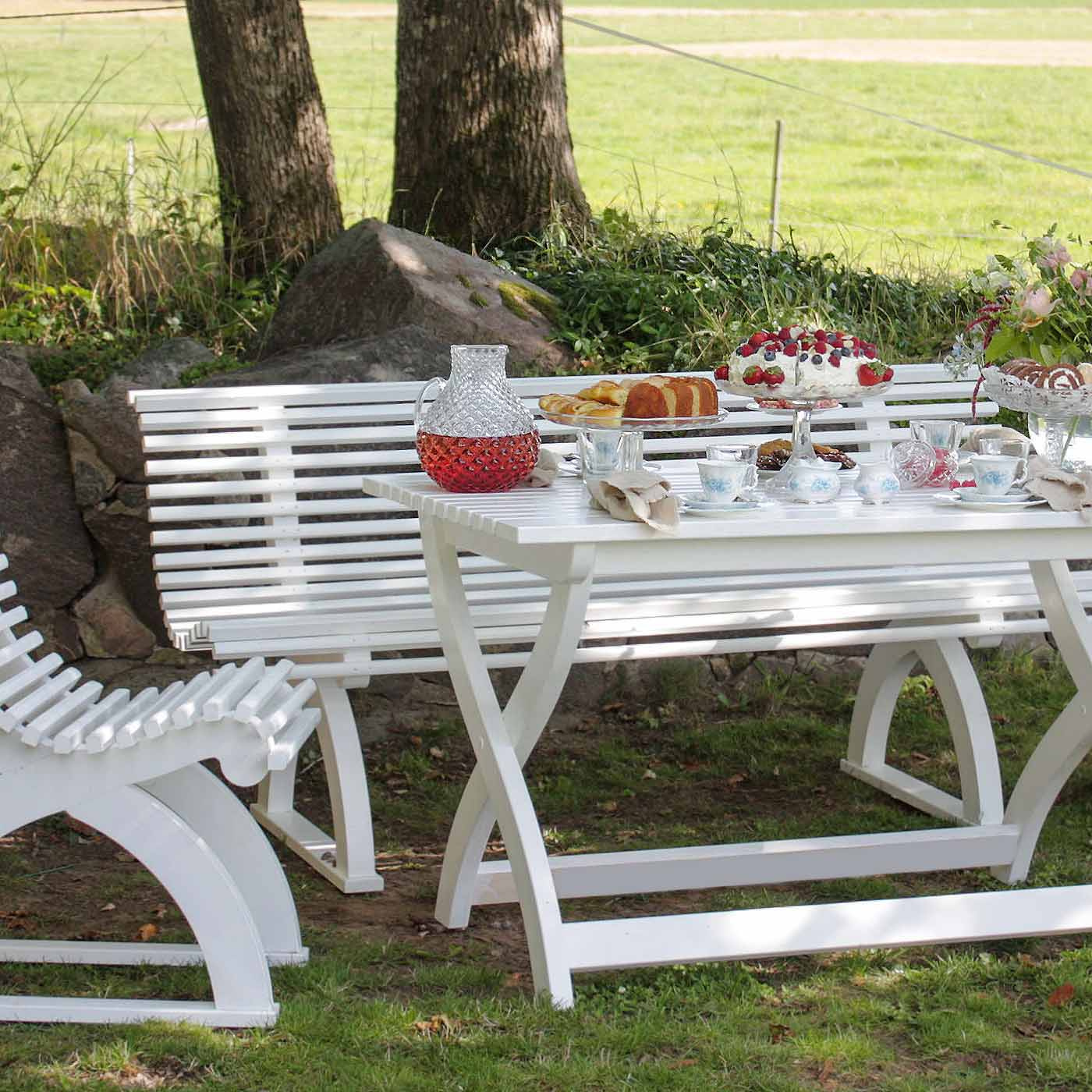 GARDEN BENCH ASTRID WHITE 170 CM CARLSHAGA