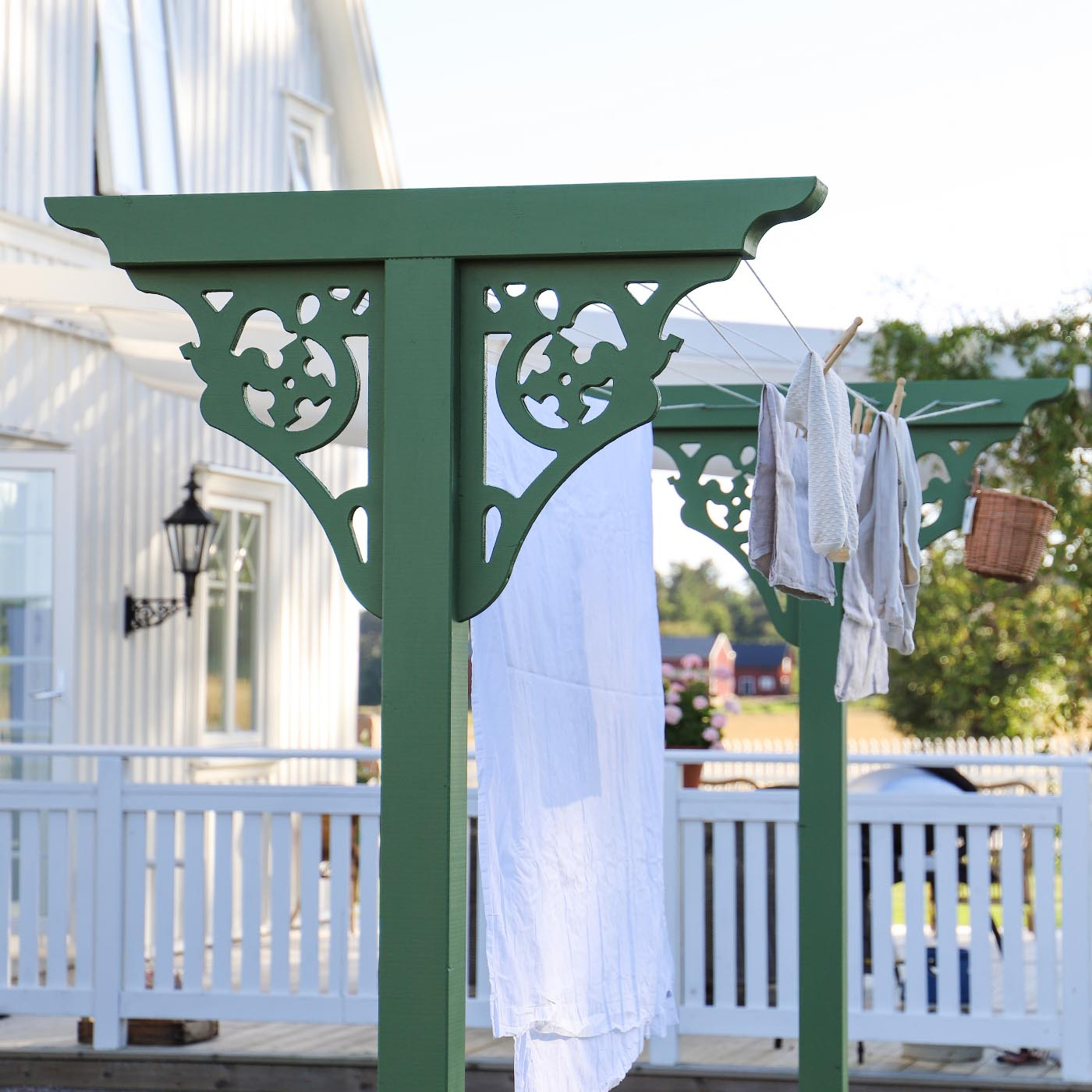 DRYING RACK EMMA GREEN WITH WOODWORK JOY CARLSHAGA INCL. GROUND FIXTURE
