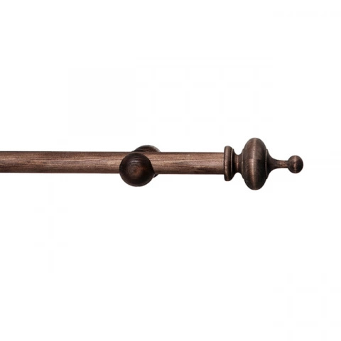 CURTAIN ROD EDIT STAINED BROWN