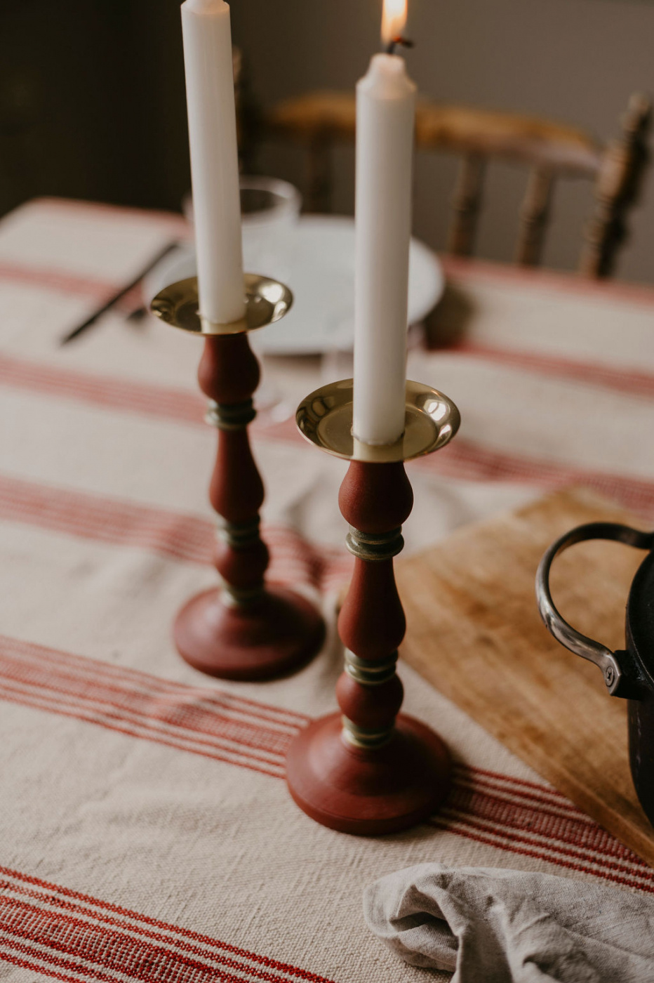 CANDLE HOLDER LOVISA TURN OF THE CENTURY RED CARLSHAGA