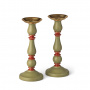 CANDLE HOLDERS LOVISA TURN OF THE CENTURY PAIR GREEN CARLSHAGA CANDLE HOLDERS LOVISA TURN OF THE CENTURY PAIR GREEN CARLSHAGA