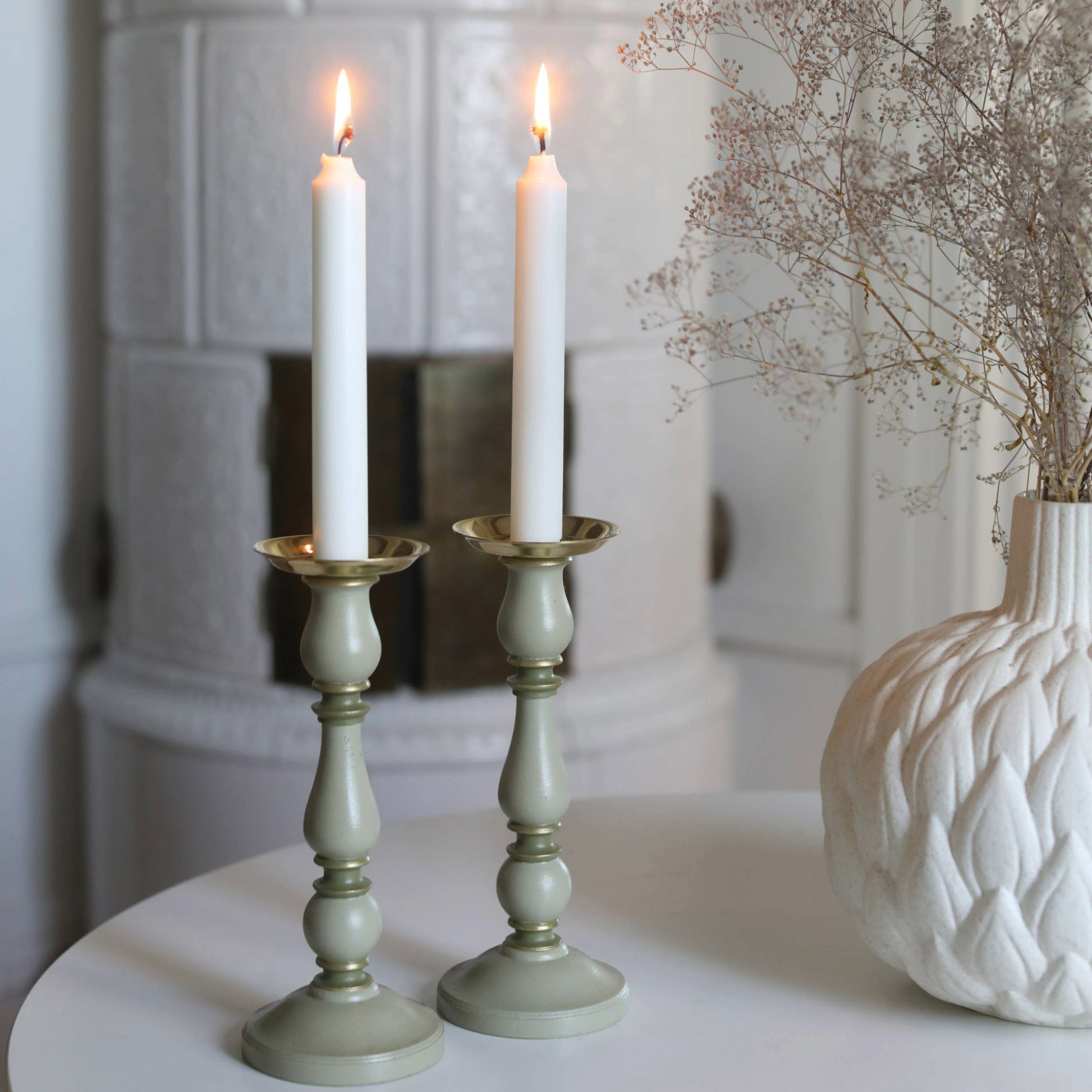 CANDLE HOLDER LOVISA TURN OF THE CENTURY JUGEND GREEN CARLSHAGA