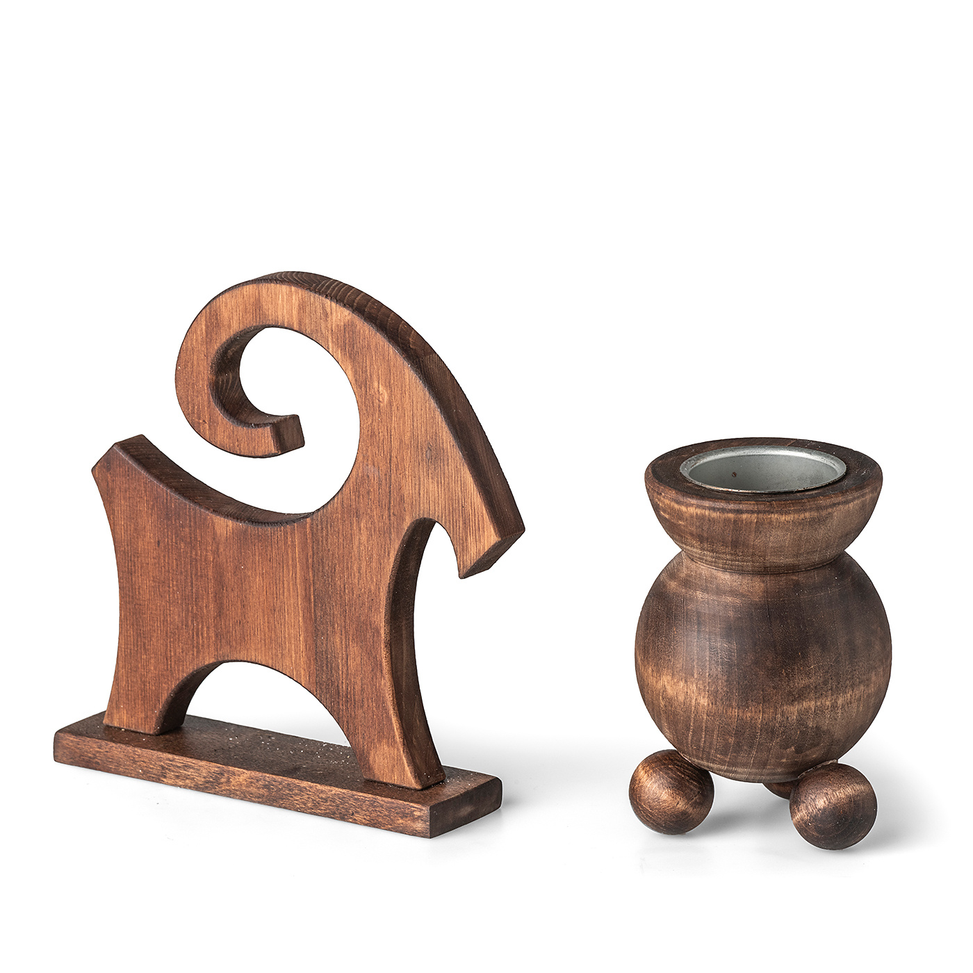 Vintage christmas goat stainted brown