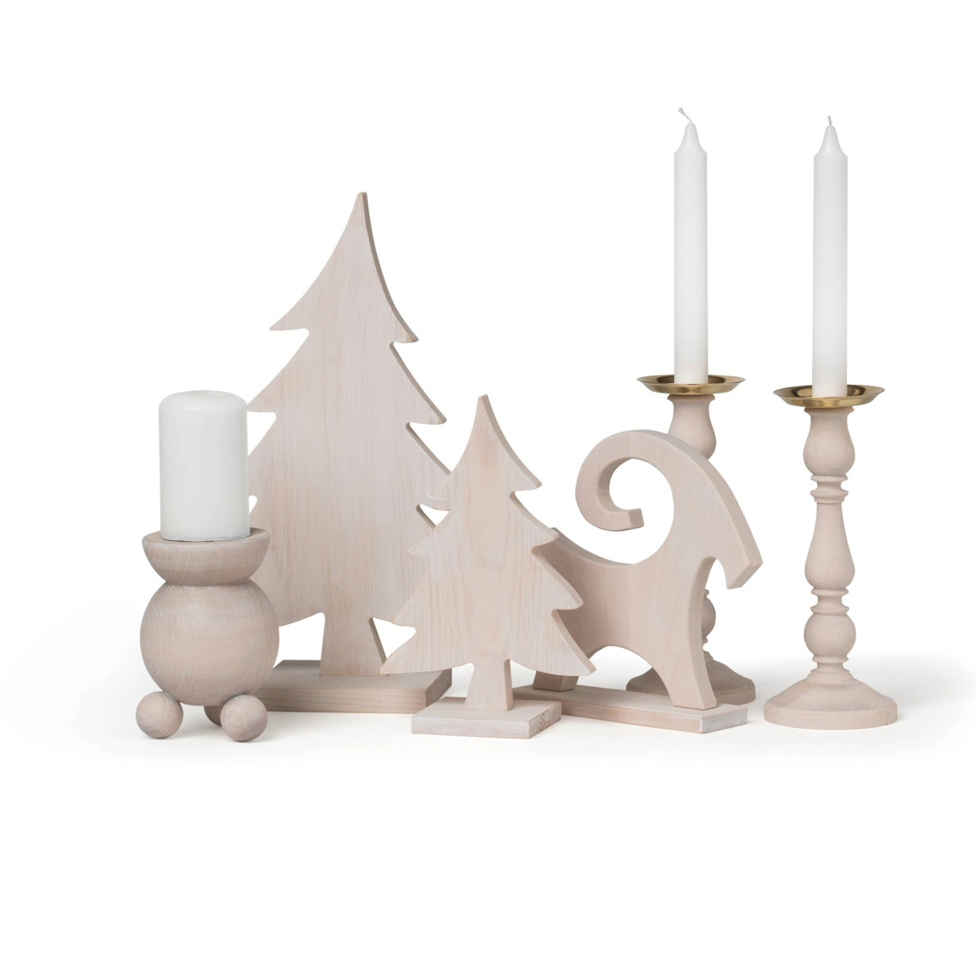 VINTAGE CHRISTMAS TREE STAINED WHITE SMALL