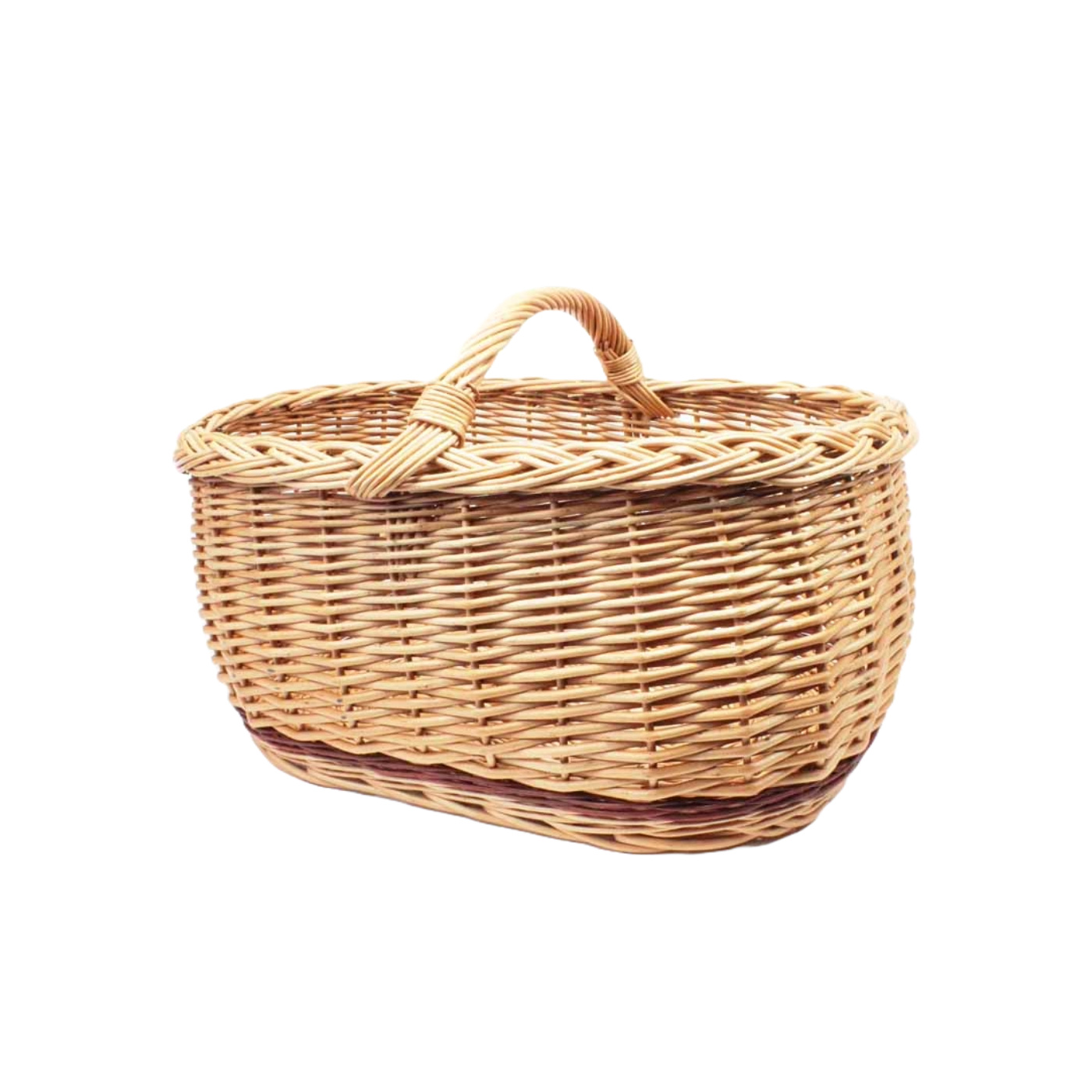 WILLOW BASKET OVAL LARGE LOW HANDLE